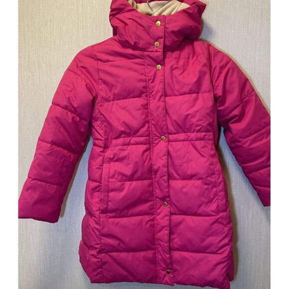J CREW Crewcuts $168 Girl's HOT PINK Hooded Quilted Puffer Coat Jacket 8/M - Picture 9 of 9